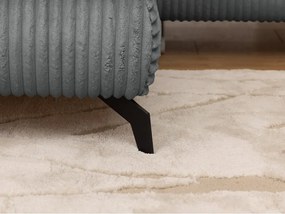 Colțar gri cu tapițerie din catifea reiată (cu colț pe partea stângă/în formă de ”L”) Marbeya – Ropez