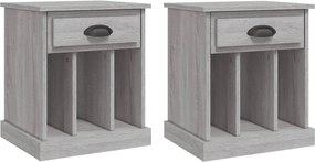 vidaXL Noptiere, 2 buc., gri sonoma, 43x36x50 cm