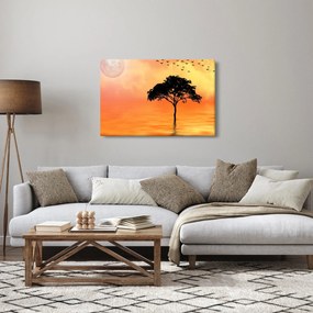 Tablou cu copac în apus de soare (90x60 cm)