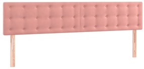 Pat cu arcuri, saltea  LED, roz, 200x200 cm, catifea Roz, 200 x 200 cm, Nasturi de tapiterie
