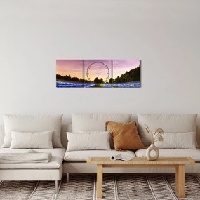 Tablou cu câmp colorat (cu ceas) (90x30 cm)