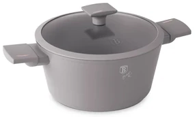 Oală cu capac 24 cm, 4.1L – Berlinger Haus Taupe Collection BH 8101, antiaderentă, pentru gătit zilnic sănătos, design modern