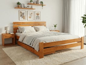 Pat inalt Paris, arin 140x200 cm Saltele: Cu saltele Sommera 18 cm, Somiera pat: Cu lamele drepte