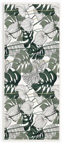 Covor tip traversă alb/verde lavabil 80x200 cm Monstera – Oyo Concept