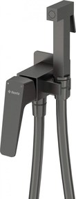 Baterie bideu incastrata cu para de dus, titan, Deante Blur Titan