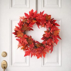 Coroniță de toamnă cu frunze roșii și fructe depădure, diametru 50 cm