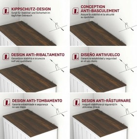 HOMCOM Bufet Modern pentru Bucătărie, Mobilier cu 2 Uși și Raft Reglabil din Lemn, 80x39,7x80 cm, Alb | Aosom Romania