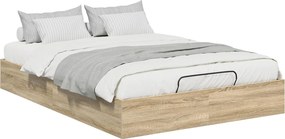 vidaXL Cadru de pat otoman Stejar Sonoma 203 x 150 x 25 cm