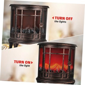 Semineu Decorativ Vintage THOMAS, Cu Efect Flacara, 24.5x30 cm