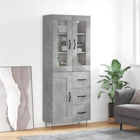 vidaXL Dulap înalt, gri beton, 69,5x34x180, lemn compozit
