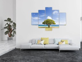 Tablou plaja cu copac (150x105 cm)