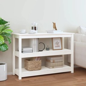 821665 vidaXL Masă consolă, alb, 110x40x74 cm, lemn masiv de pin