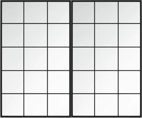 vidaXL Oglinzi de perete, 2 buc., negru, 100x60 cm, metal