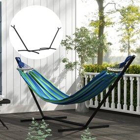 Outsunny Suport Schelet pentru Hamac Reglabil Max. 150 Kg, Negru, 280x120x110cm | Aosom Romania