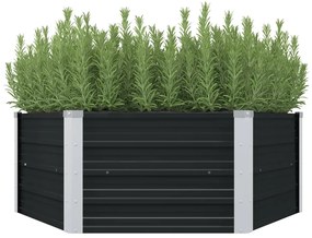 vidaXL Strat înălțat de grădină antracit 129x129x45 cm oțel galvanizat