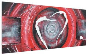 Tablou abstract - pictura roșie (120x50 cm), în 40 de alte dimensiuni noi