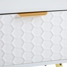 Suport TV modern cu model fagure, multiple funcții de depozitare, 180x40x41 cm, Alb