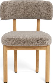 MAZZONI EXPORT Scaun tapițat TORAY Bej Latte (Monza 60) / cadru stejar natural