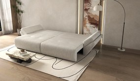 Canapea extensibilă dumonde cu ladă de depozitare si sezut confortabil din spuma high-density, Berlin Zoom Cream 300x100 cm