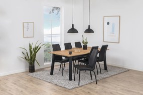 Mazzoni BARON piele ecologică neagră P-01/picioare negre - SCAUN MODERN PENTRU LIVING/SUFRAGERIE/BUCĂTĂRIE/BIROU