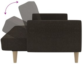 Canapea extensibila cu 2 locuri, maro inchis, material textil Maro inchis, Fara suport de picioare