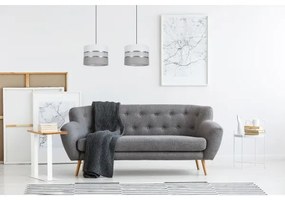 Lustră pe cablu CORAL 2xE27/60W/230V alb/gri