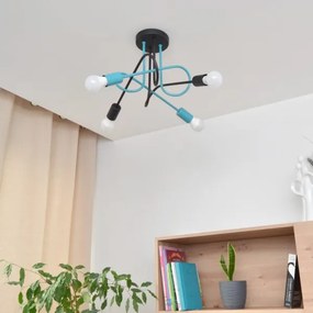 Lustră aplicată OXFORD 4xE27/15W/230V negru/turcoaz