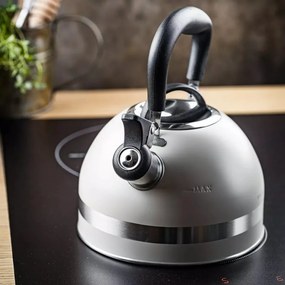 Ceainic cu fluier Kinghoff KH 1854, 1.8 l, Inductie, Maner termoizolant, Bej