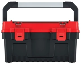 Cutie pentru scule cu mâner din aluminiu 47,6 × 26 × 25,6 cm, cutii, roșu