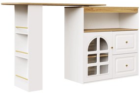 Dulap sideboard rotativ 360°, Alb | Aosom Romania