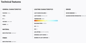 Spot LED incastrabil TULIPA Black recessed downlight 10W 15° 4000K CRI90