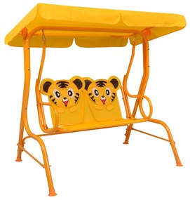 vidaXL Balansoar pentru copii, galben, 115 x 75 x 110 cm, textil
