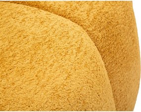 Canapea galben-muștar cu tapițerie din țesătură bouclé 145 cm Ball – Mauro Ferretti