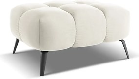 Taburet alb cu tapițerie din catifea Nalu – Makamii