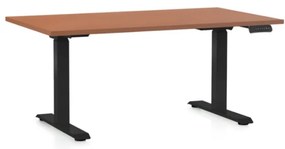 Masa inaltime reglabila OfficeTech D, 140 x 80 cm, bază neagră, cireașă