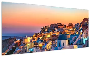 Tablou - Santorini în amurg (120x50 cm)