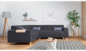 Colțar gri antracit extensibil/cu spațiu de depozitare (cu colț pe partea stângă/în formă de ”L”) Classy Sophie – Miuform