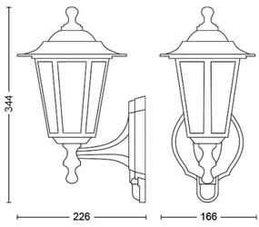 Aplică de exterior cu senzor 1xE27/60W/230V IP44 Philips 1747330PN