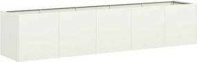 vidaXL Jardinier alb 200x40x40 cm Oțel laminat la rece