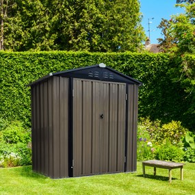 Depozit grădină pentru scule din tablă, maro / antracit, 2x1,3 m, RADOL