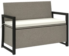 Outsunny Bancă de Grădină cu Spațiu de Depozitare, 117x60x86 cm, Alb Crem | Aosom Romania