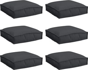 vidaXL Pernă 6 pcs Negru 40 x 40 x 8 cm Material Oxford