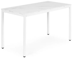 Masă de bucătărie din marmură albă 120 x 60 cm - masă universală pentru 4-5 persoane