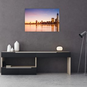 Tablou cu oraș în apus de soare (90x60 cm)