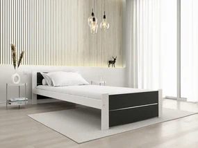 Pat IKAROS DOUBLE 90 x 200 cm, antracit/alb Saltele: Cu saltele Coco Maxi 20 cm, Somiera pat: Fara somiera