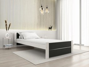 Pat IKAROS DOUBLE 90 x 200 cm, antracit/alb Saltele: Fara saltea, Somiera pat: Cu lamele drepte