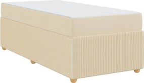 vidaXL Cadru de pat cu saltea Crem 90 x 200 cm țesătură