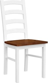 Scaun lemn masiv Linea cu Șezut Masiv Model L1 L 43 x A 44 x H 94 cm - Alb - Nuc