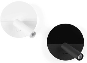 Aplica cu reader LED minimalista cu USB charger DUAS Black