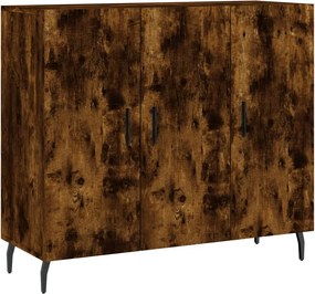 vidaXL Dulap, stejar fumuriu, 90x34x80 cm, lemn compozit